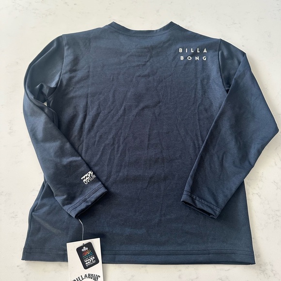 BILLABONG Kids Size 6 Navy Blue All Day Wave Performance Long Sleeve Rashguard - Picture 8 of 9